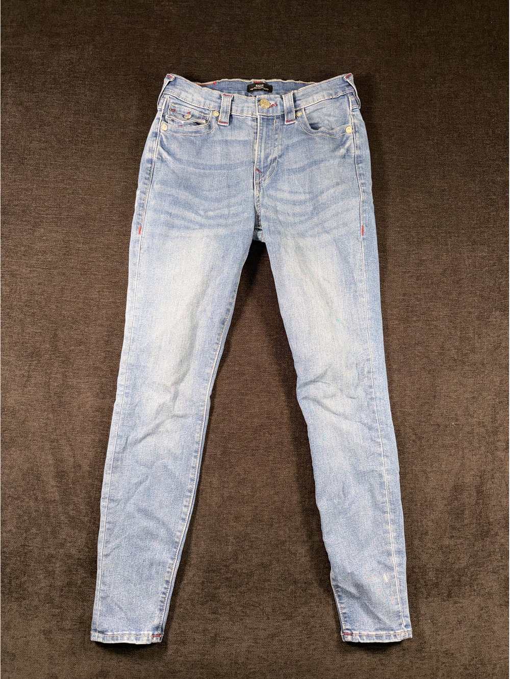 True Religion Halle High Rise Super Skinny Jeans Size 27 Light Blue